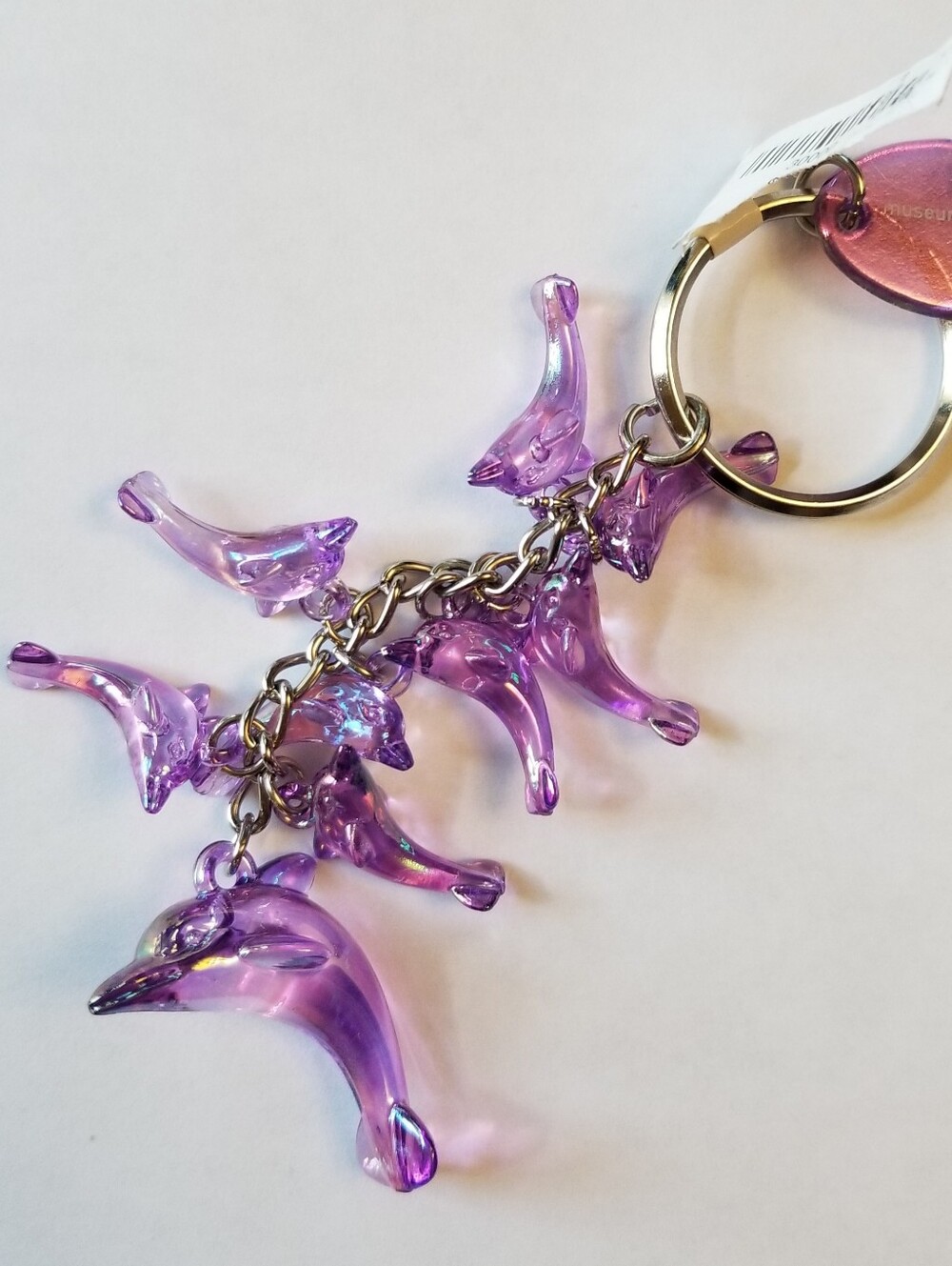 ❗Vintage Iridescent Purple Dolphin Stack Keychain❗